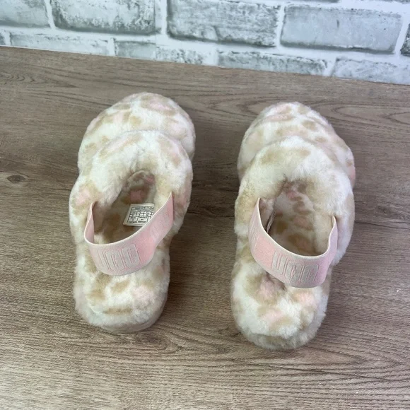 UGG Oh Yeah Panther Print Slide Sandal Slippers In White - Picture 7 of 7